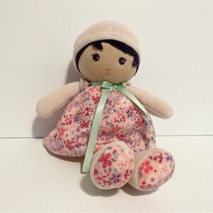My First Soft Doll Small Kaloo 9" Lovey Pink Floral Dress Plush Baby Girl Toy
